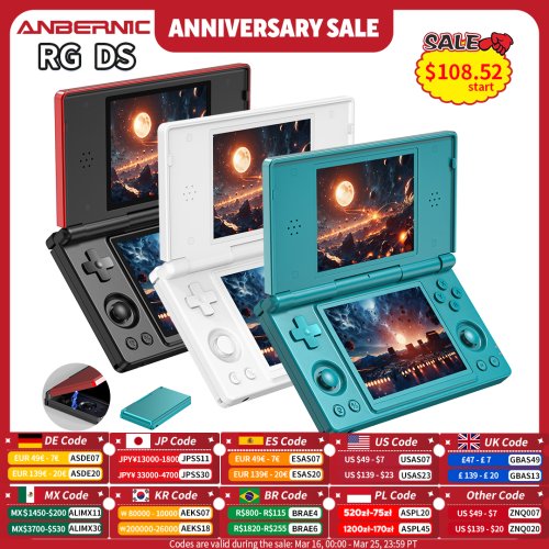 Imagen de Consola Portátil Anbernic RG DS con Pantalla Dual IPS