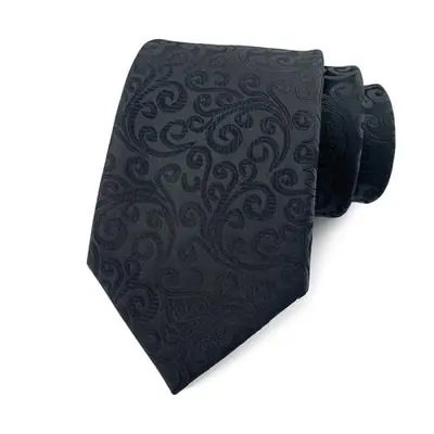 Image de Cravate Homme Élégante 8cm - Noir, Rayures, Floral & Uni
