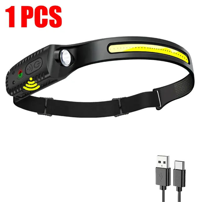 Image de Lampe Frontale LED Rechargeable USB - Éclairage Puissant pour Camping et Pêche
