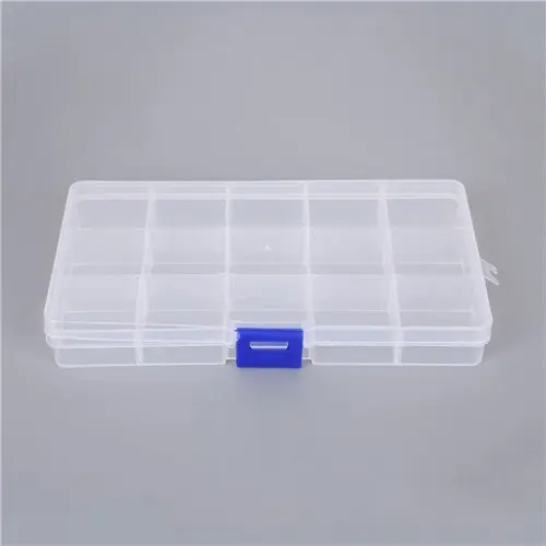 Image de Boîte de Rangement Bijoux Transparente - 15 Grilles Réglables