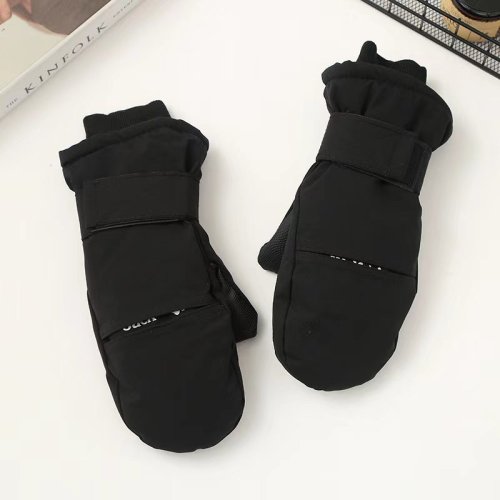 Afbeelding van Winddichte Winter Vingerhandschoenen met Dik Fluweel voor Skiën, Bergbeklimmen en Outdoor Activiteiten - Unisex Polsbescherming in Effen Kleur