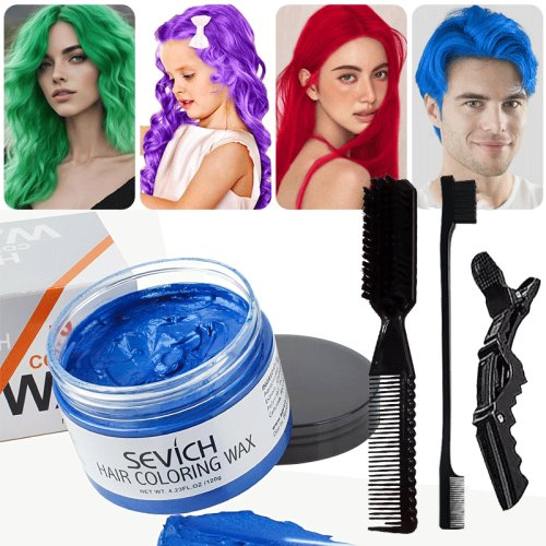 Afbeelding van Tijdelijke haarkleur Wax Kit voor mannen Vrouwen Kind Dagelijks Feest Cosplay DIY Wasbaar Instant Haarverf Crème Blauw Paars Rood Groen