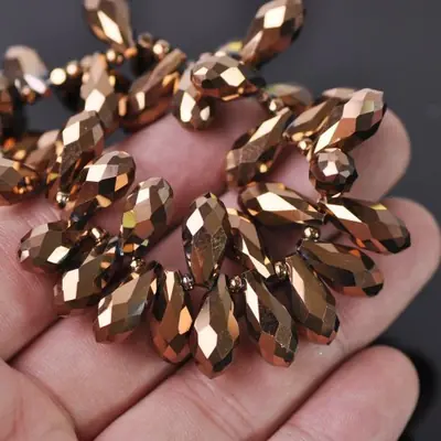 Image de Pendentif en Verre de Cristal Facetté - Goutte Larme