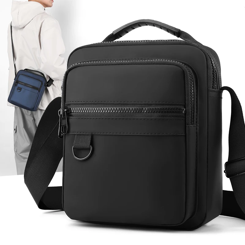 Bild von Messenger Sling Taschen für Männer Casual Oxford Kleine Zipper Umhängetasche Einfache Mini Umhängetasche Telefon Tasche Männliche Seite Schulter Tasche