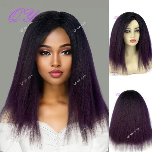 Image de Perruque Synthétique Yaki Marron Longue & Naturelle