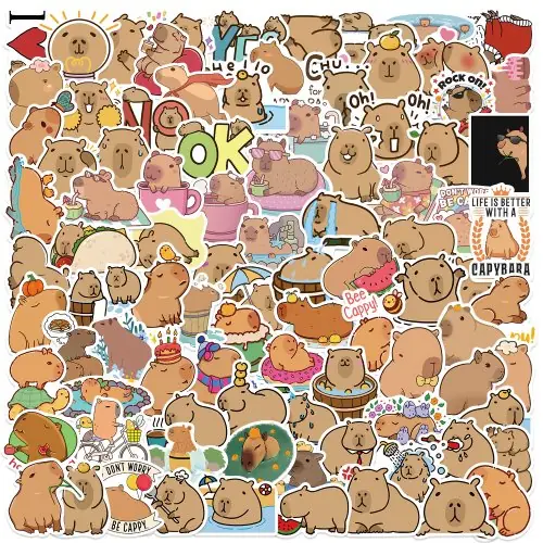 Image de Stickers Capybara Mignons - Déco Fun pour Tous