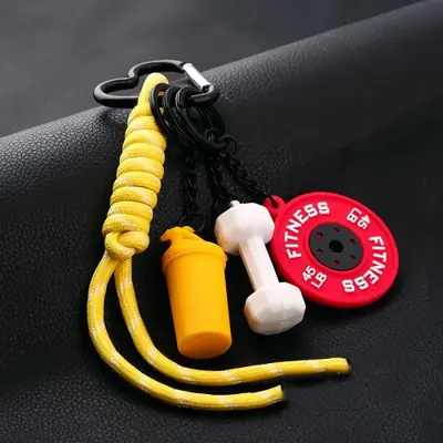Image de Porte-clés Haltère Fitness Mini - Accessoire Tendance pour Femmes