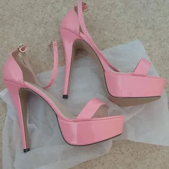 Image de Sandales Sexy à Talons Hauts 14 cm - Rouge Verni