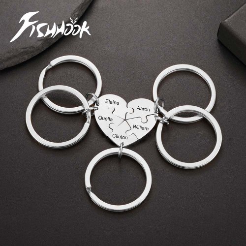 Afbeelding van Persoonlijke Hart Sleutelhanger – Gepersonaliseerd Cadeau voor Familie & Liefde