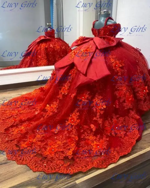 Image de Robe Fille de Fleur Rose Luxueuse avec Appliqués Papillons