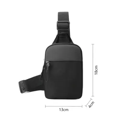 Image de Sac Poitrine Étanche Homme - Petit Sac Bandoulière Noir