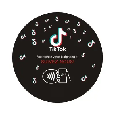Image de Carte NFC Programmable Rond avec Adhésif - 13.56 MHz