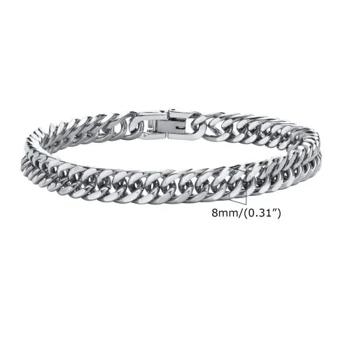 Image de Bracelet Cubain Homme - Acier Inoxydable Punk Rock