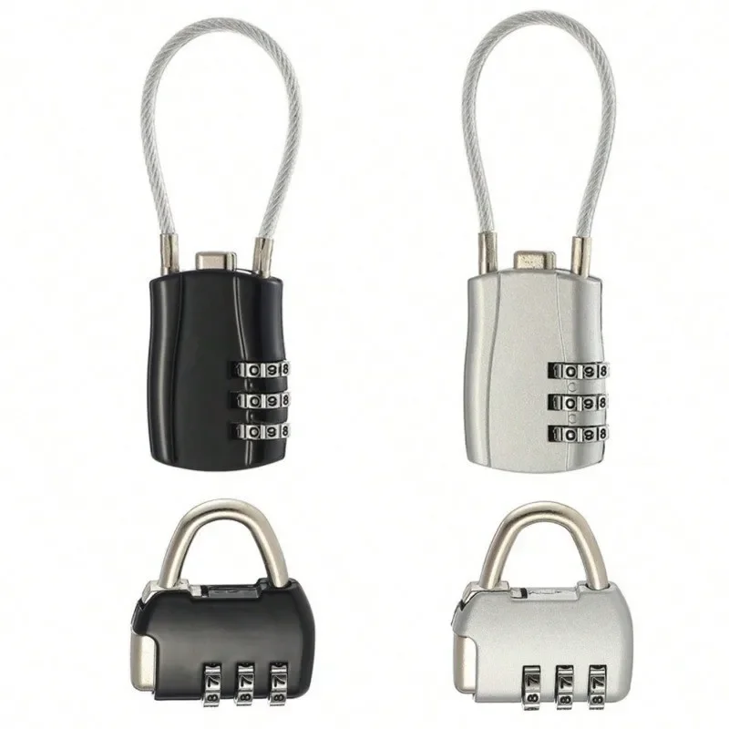 Image de Serrure à Combinaison 3 Chiffres - Sécurité Anti-Vol pour Casque, Bagages & Tiroirs