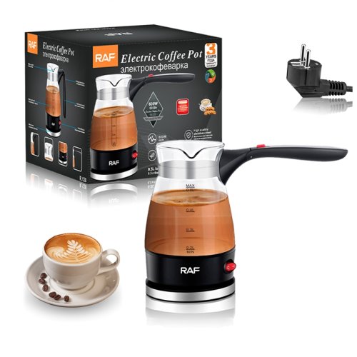 Image of 600W Electric Coffee Maker with Glass Italian Mocha Pot – Turkish & Greek Coffee Machine for Household and Office Use
