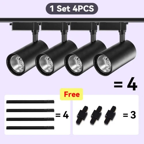 4 luces conjunto negro