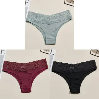 Image de 3 Culottes Dentelle Femme - Douceur & Élégance
