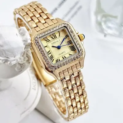 Image de Montre Carrée Luxe Femme - Style Décontracté & Élégant