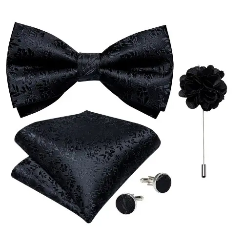 Image de Nœud Papillon Rouge Classique pour Mariage - Ensemble de Corsage