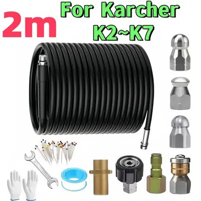 Image de Tuyau Haute Pression pour Nettoyage de Drain et Égouts - Compatible Kärcher K2 à K7