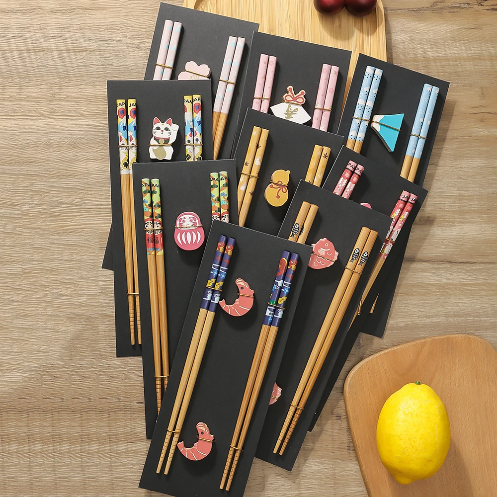 Afbeelding van Stijlvolle Houten Eetstokjes Set – Perfect voor Sushi & Huwelijksfeest