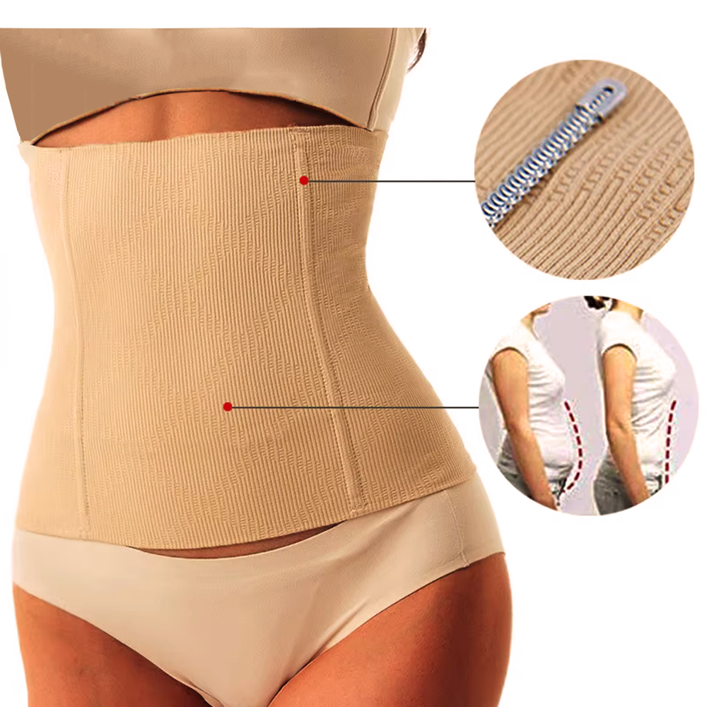 Image of Natural Cotton Waist Cincher for Women – Breathable Belly Control Corset for Gym Fitness & Posture Support