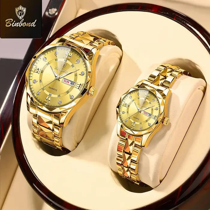 Image de Montres de Couple Élégantes en Acier Inoxydable