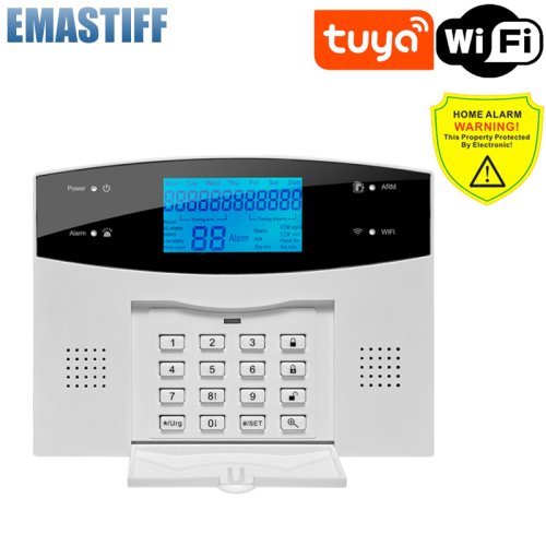 Immagine di Sistema di Allarme Domestico Intelligente con WiFi e GSM, Schermo LCD, Controllo Remoto via App Mobile e Kit Antifurto Completo