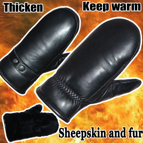 Afbeelding van Vrouwen Handschoenen van Echt Natuurlijk Schapenvacht - Warme, Winterhandschoenen met Verstevigd Leder en Dikke Wol voor Outdoor Gebruik, 2025 Nieuw Model