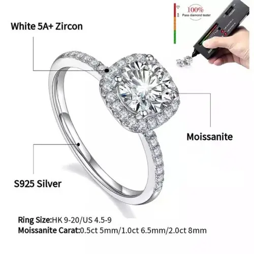 Image de Bague Moissanite Argent Sterling 925 - Élégance & Éclat