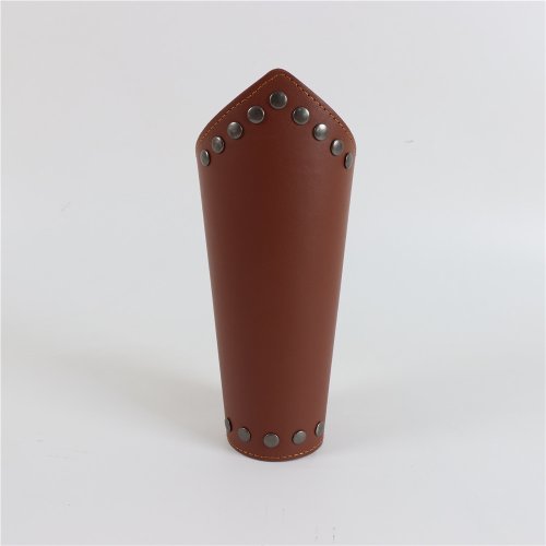 Immagine di Uomo Medievale Cosplay PU Armatura in pelle Scaldabraccia Lace-Up Vichingo Pirata Cavaliere Guanto di sfida Bracciale Steam Punk Accessori