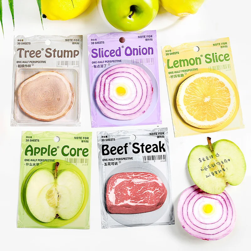 Image of 30-Pack Kawaii Fruit-Themed Sticky Notes: Cute Self-Stick Memo Pads for Office, School, and Everyday Use