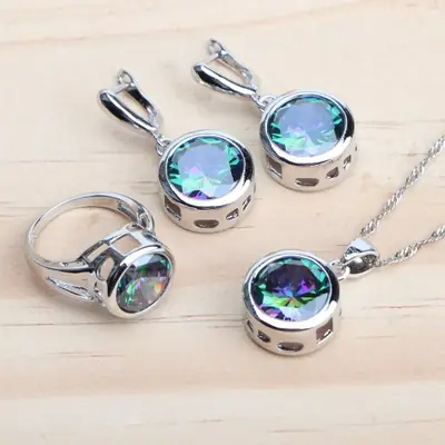 Image de Ensemble de Bijoux Argent Sterling 925 - Arc-en-Ciel Magique