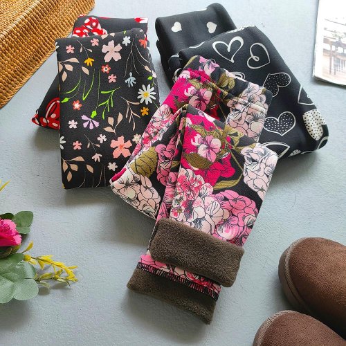 Imagen de Leggings Cálidos con Estampado Floral para Bebés y Niños