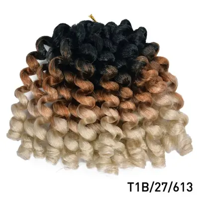 Image de Extensions Bouclées Ombrées - Crochet Jamaïcain Synthétique