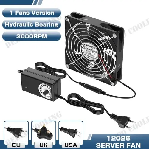 Image de Ventilateur 120mm 3000 RPM avec Contrôleur - Refroidissement Puissant pour PC et Serveurs