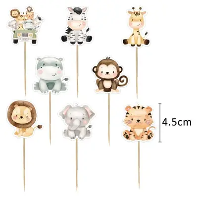 Image de Décoration Cupcake Animaux Sauvages - Jungle Safari