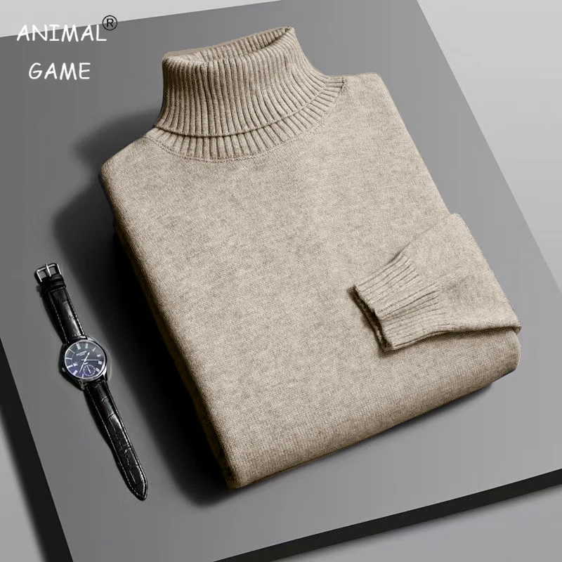 Afbeelding van Heren Herfst Coltrui van Hoge Kwaliteit - Gebreide Slim Fit Trui met Lange Mouwen, Anti-Pilling en Effen Kleur voor Moderne Streetwear