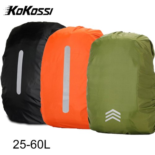 Immagine di Copertura Impermeabile per Zaino Kokossi 25-60L con Riflessi – Protezione Antipioggia e Antipolvere per Alpinismo, Ciclismo ed Escursionismo
