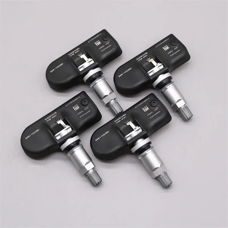 Image of 4-Piece 433 MHz Tire Pressure Monitoring System Sensors for Peugeot and Citroën Vehicles – Reliable, Precision-Fit TPMS Sensors