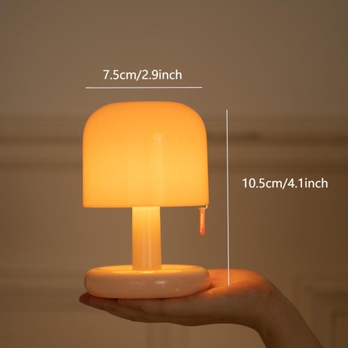 Immagine di Lampada da Tavolo Creativa a Forma di Funghi con Luce Al Tramonto, Ricaricabile USB, LED Naturale per Camera da Letto, Bar, Caffè e Decorazioni Domestiche