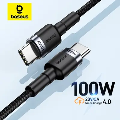 Câble USB-C 100W Rapide Baseus pour iPhone, MacBook, Xiaomi, Samsung