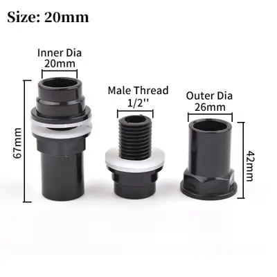 Image de Connecteur PVC Noir 20-50mm pour Aquariophilie et Irrigation