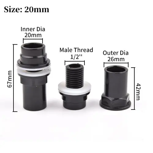 Image de Connecteur PVC Noir 20-50mm pour Aquariophilie et Irrigation