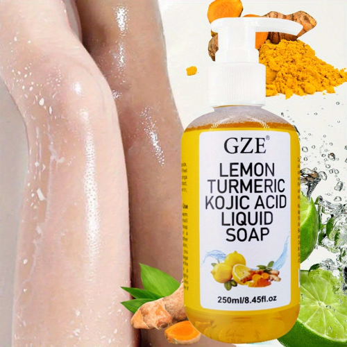 Afbeelding van GZE Glow Citroen Kurkuma Kojiczuur Vloeibare Zeep – Zacht Exfoliërend, Verhelderend & Voedend Huidreinigingsmiddel met Natuurlijke Ingrediënten