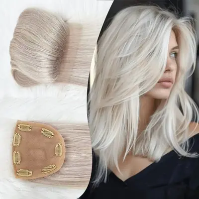 Image de Perruque Blonde Platine Remy Lisse 5x5 Lace