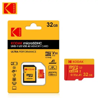 Image de Carte Mémoire Micro SD Kodak 64GB/128GB/256GB - Ultra Rapide U3 Class 10