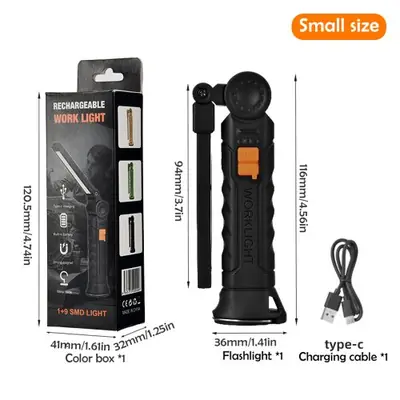 Image de Lampe de Travail Portable Rechargeable avec Crochet Magnétique