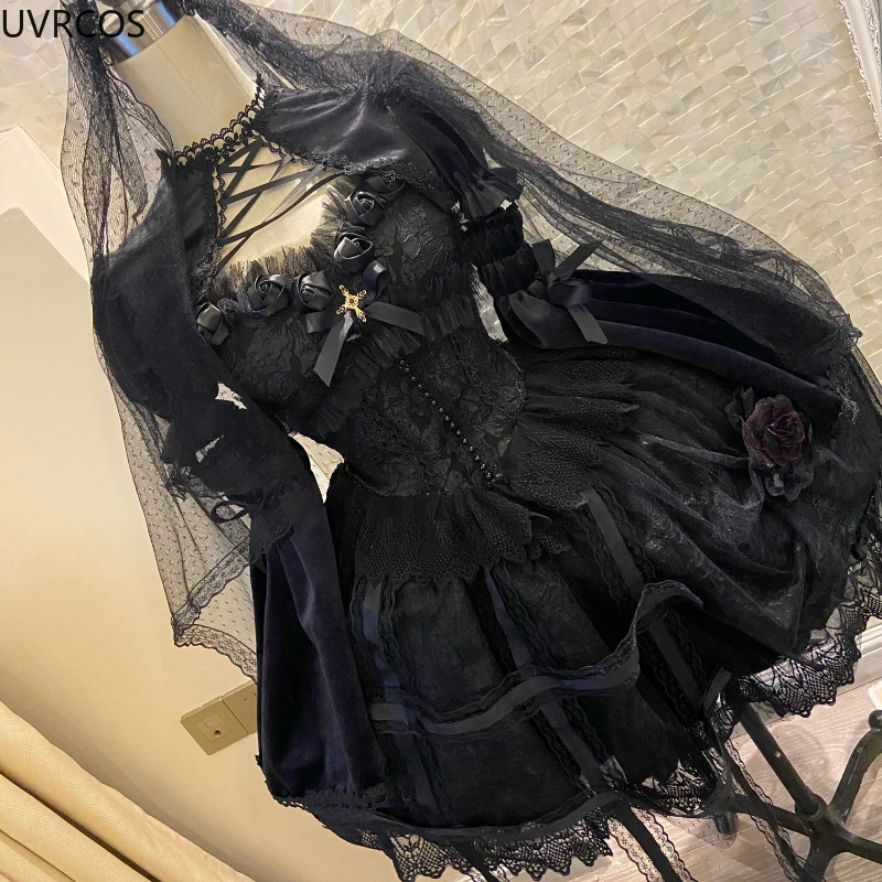 Bild von Gothic Lolita Kleid – Vintage Prinzessin Stil mit Spitze & Rosen