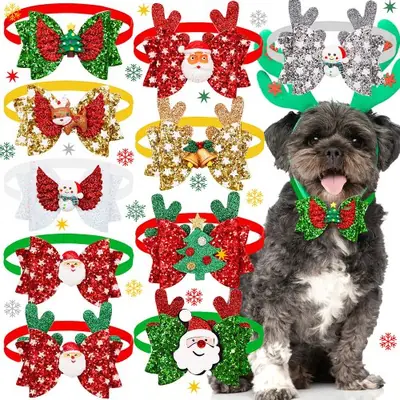 Image de Collier Papillon de Noël pour Chiot - 20 Pièces Brillants